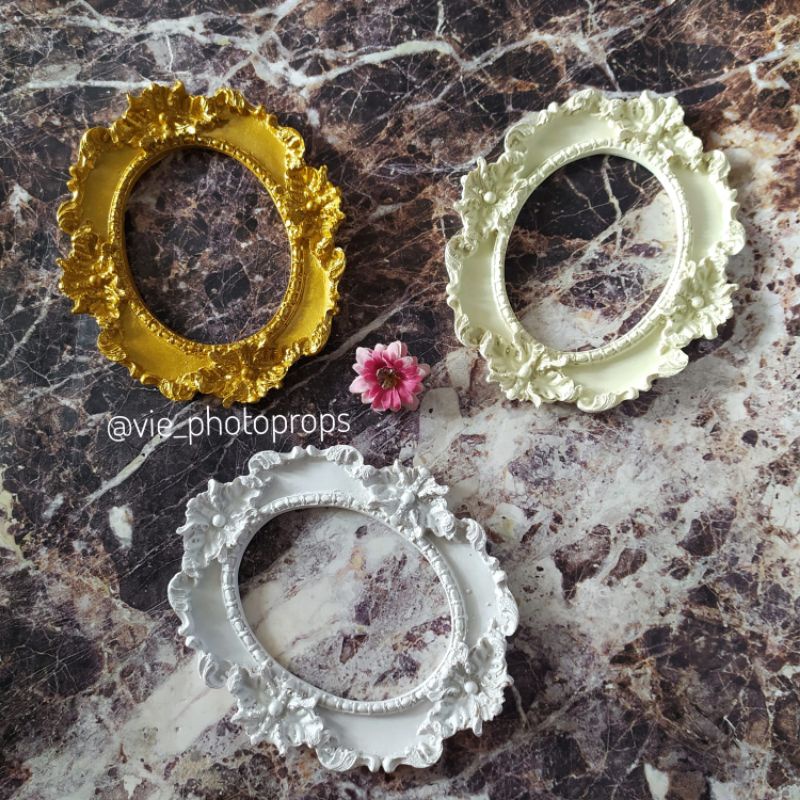 1Pc Frame Oval Tanpa Kaca Props Foto / Properti Fotografi