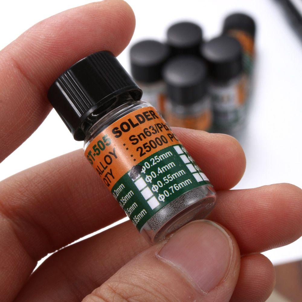 Nanas 25000pcs/botol Solder Bola Las Flux Aksesoris Solder 0.2-0.65mm Bertimbangan Untuk IC Chip