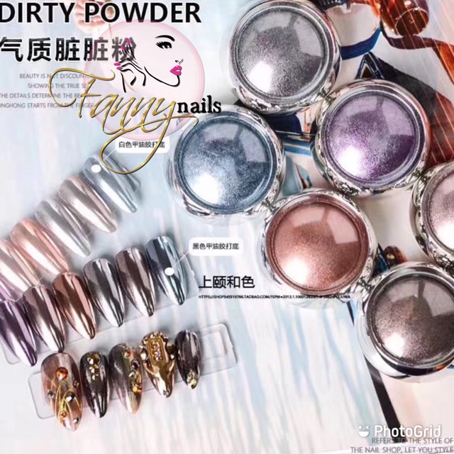 Chrome cooper powder 6 warna cool tone hiasan bubuk nailart nail acc glitter swarovski chrome bubuk