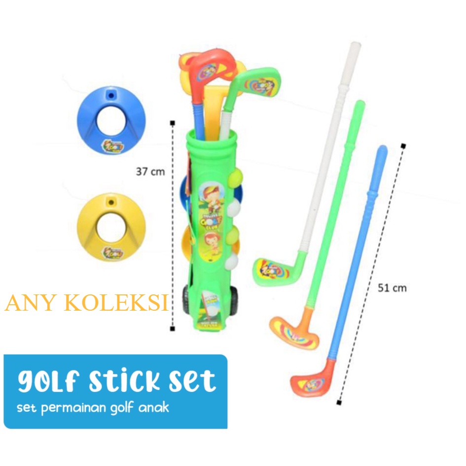 Edufuntoys - KIDS GOLF SET / stick golf anak/ mainan anak/ set permainan golf/ uji ketangkasan/ main