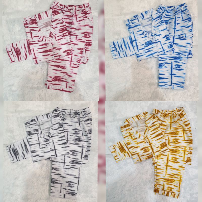 Baju Tidur Piyama Wanita Cewek Pajamas Dewasa Motif Tie Dye PP