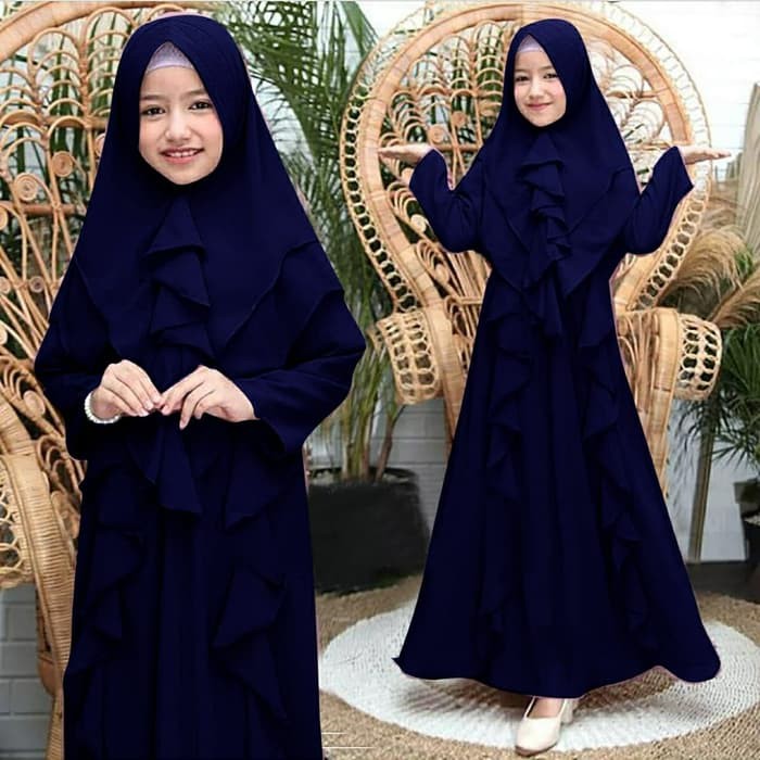 Max Kid Azizah / Syari Anak Modist / Baju Lebaran Anak Cantik I TM666  Syari Bergo Layer Vinka Kid