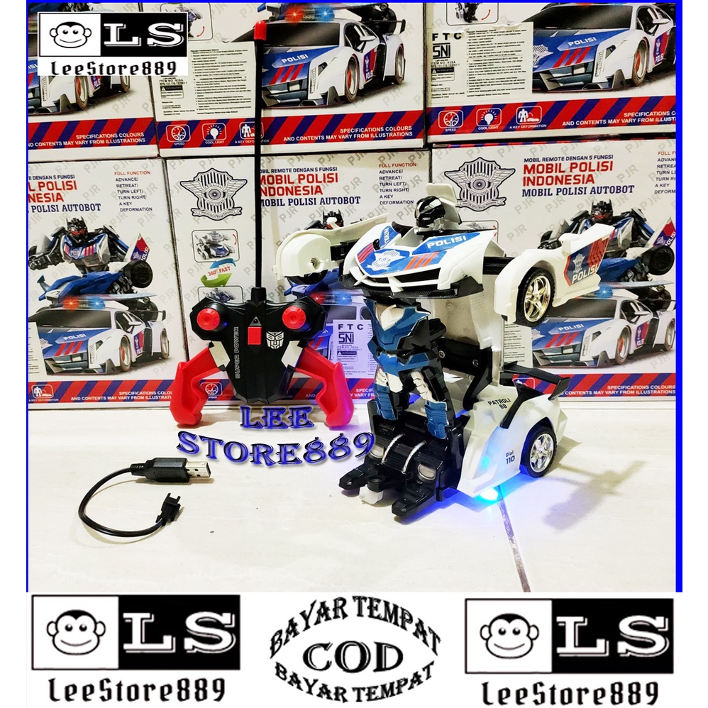 leestore889 MAINAN RC MOBIL AUTOBOTS TRANSFORMER MOTIF POLISI