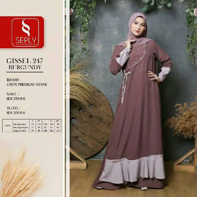 Gamis seply Gissel 247 burgundy