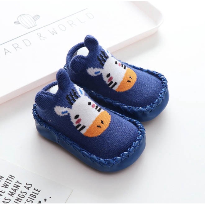 Sepatu prewalker anak bayi kaos kaki lantai dengan antislip moccasins