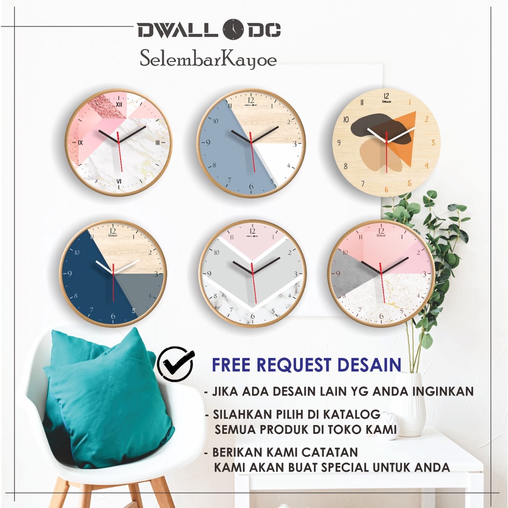 Jam Dinding Besar Rumah Hiasan Dinding Dekorasi Garansi 1 tahun Sweep Movement