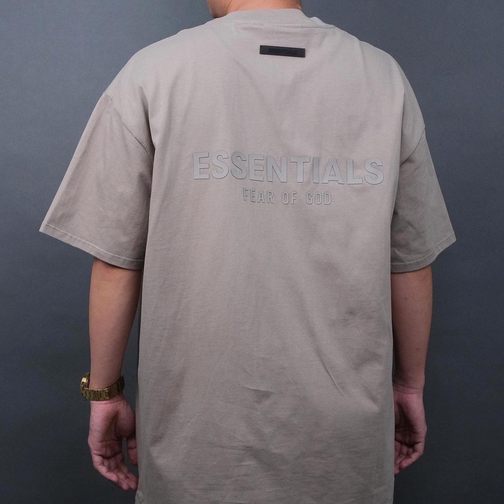 Essentials FOG Silicon Applique Backprint Moss Tee