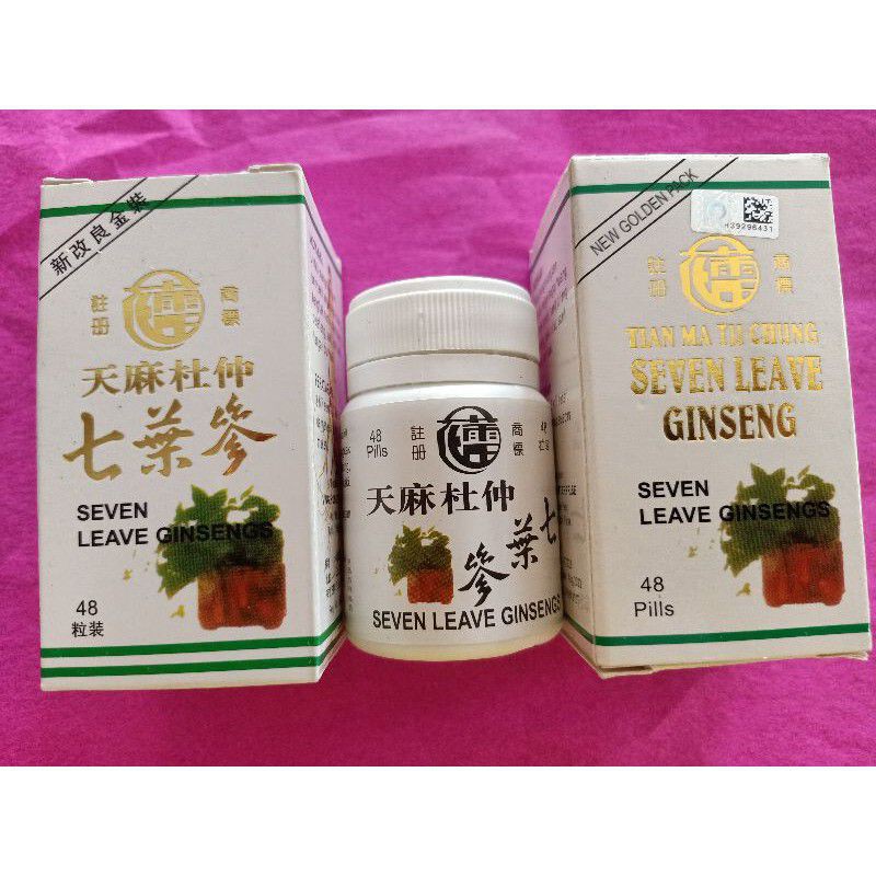 Tian ma tu chung seven leave ginseng 48pills botol plastik import original