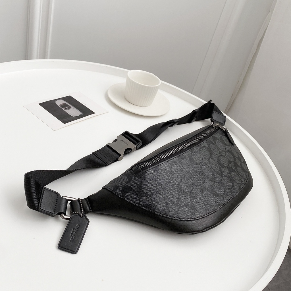[Instant/Same Day] 78777 coach men's pockets Inclined shoulder bag Chest package  yaobao