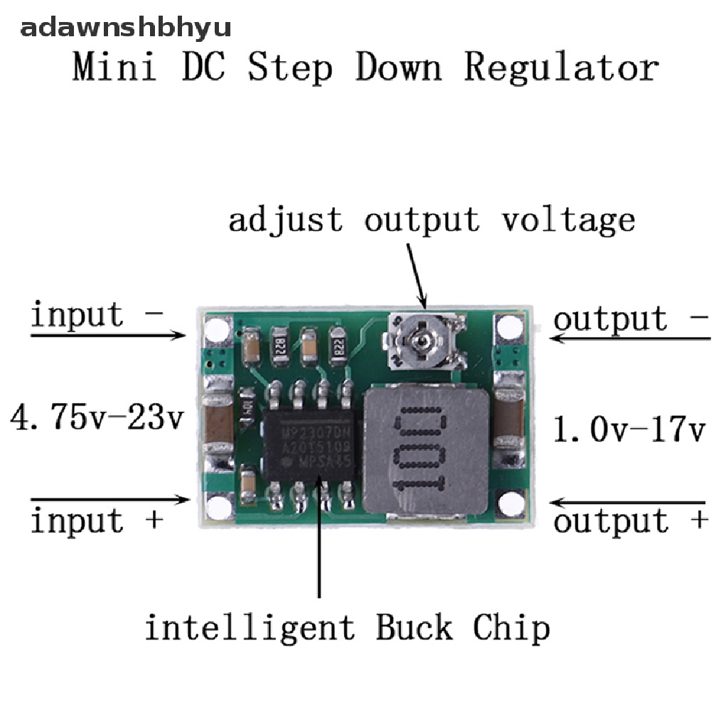 Adawnshbhyu 3A Mini DC-DC step down converter volt regulator 5V-23V Ke 3.3V 6V 9V 12V