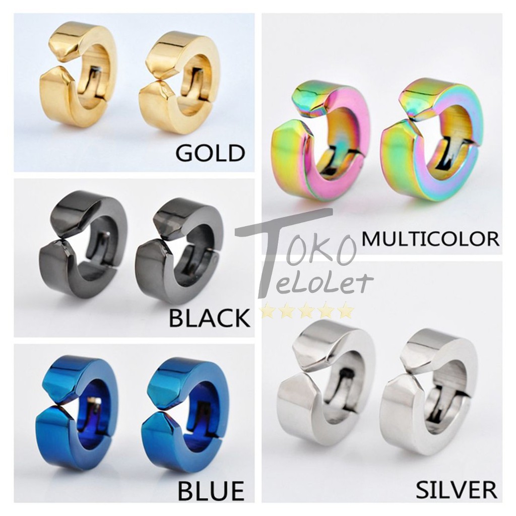 Anting Pria Jepit Tanpa Tindik Magnet Titanium Kualitas Bagus Import