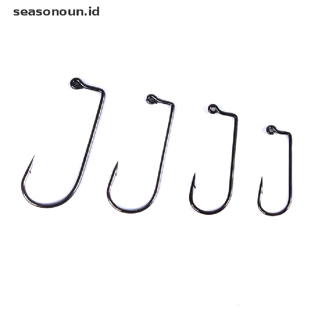 (seasonoun) 100pcs Kail Pancing Siku 90 Derajat Bahan Carbon Steel Ukuran 1# To 6#