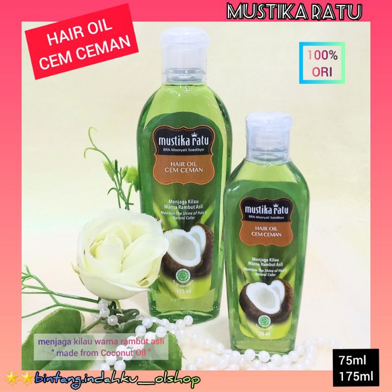 #MUSTIKA RATU# MINYAK RAMBUT CEM CEMAN~MINYAK KELAPA~175ml/75ml