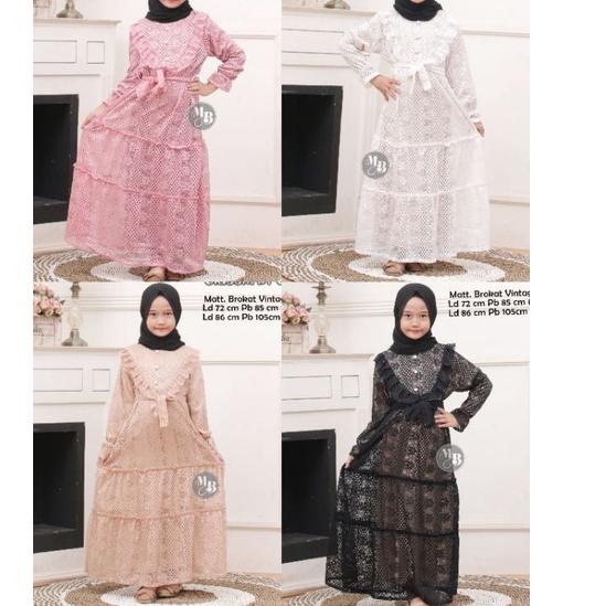 Terbagus.. Gamis Tile Anak - Gamis Brokat Anak - Dress Anak