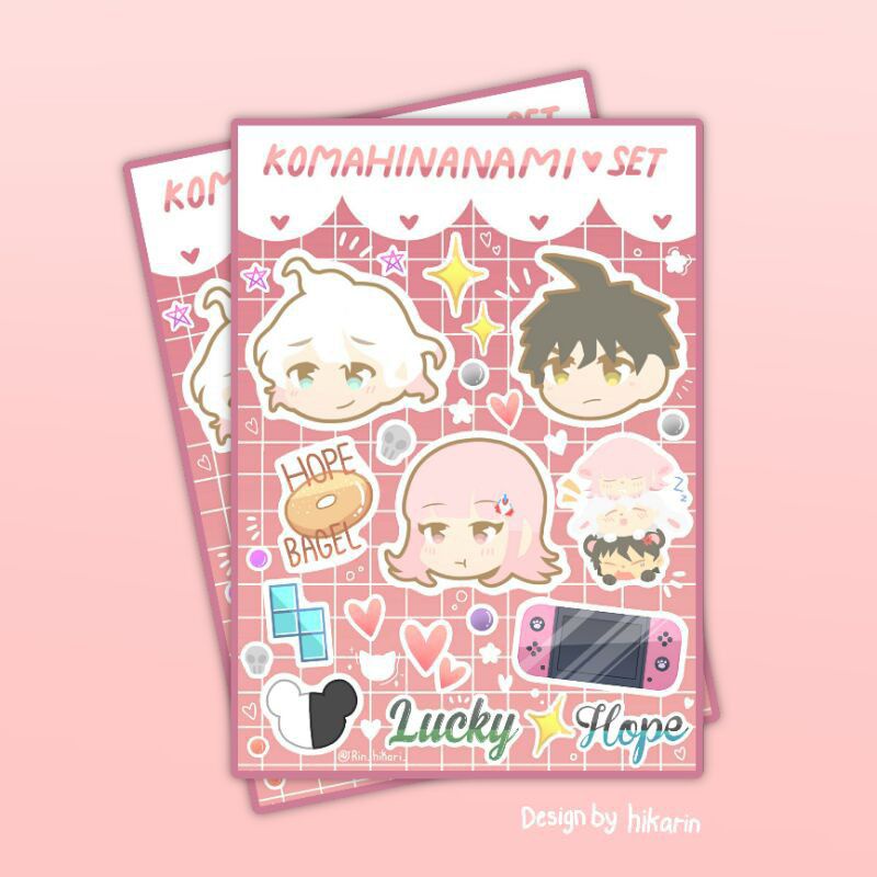 Danganronpa Sticker Sheet | Komahinanami set | nagito komaeda hajime hinata chiaki nanami game anime