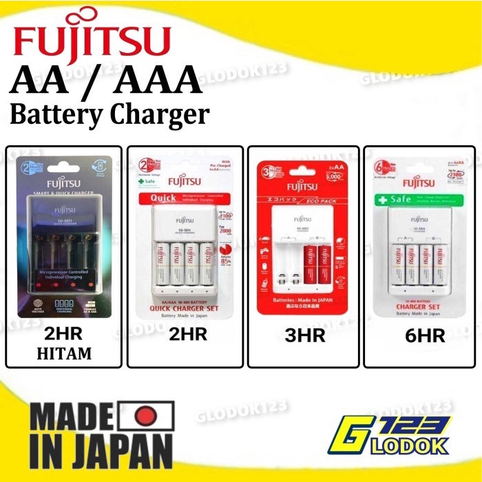 Fujitsu Quick Fast Charging Battery Charger Rechargeable Made In Japan