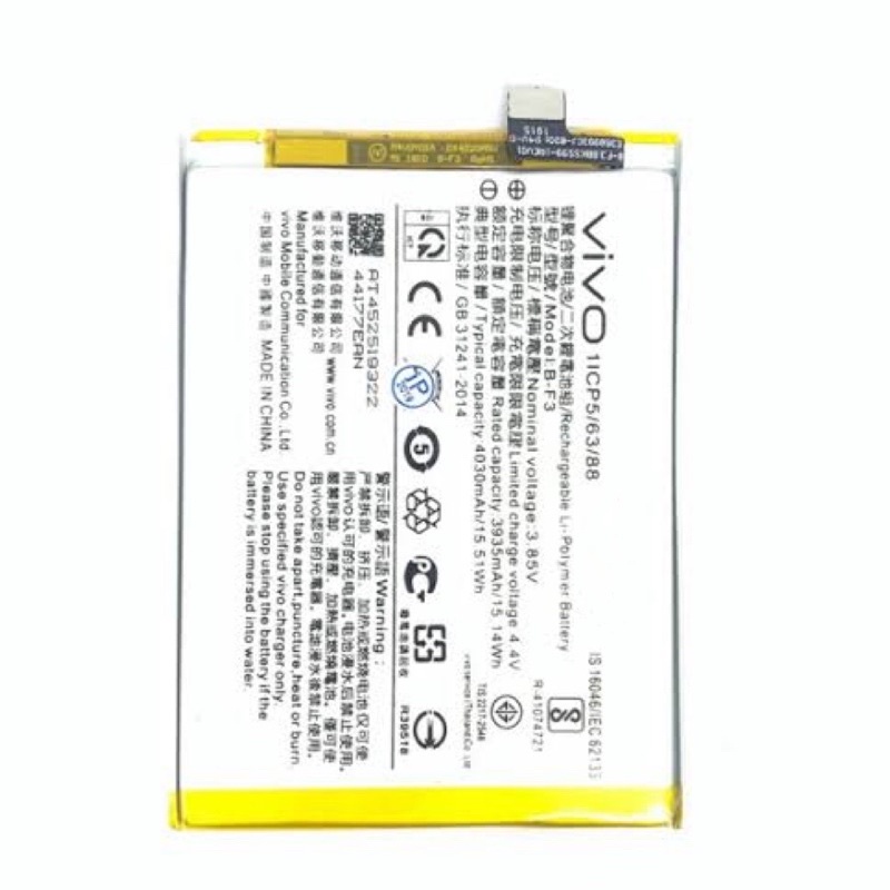 Batterai Vivo Y91 / Y93 / Y95 / Y91C / 1816 / 1817 / 1820 / B-F3 Original Baterai BF3