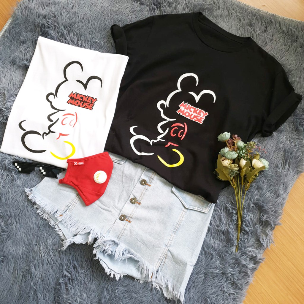 T-SHIRT / KAOS UNISEX MICKEY LINE / COMBED 30S / IMPORT / BEST SELLER / BAJU SANTAI