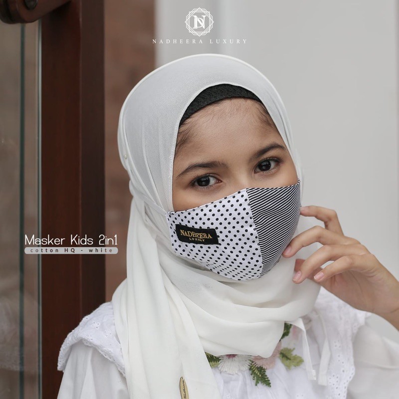 MASKER POLKA STRIP MASKER KIDS MASKER ANAK By NADHEERA LUXURY