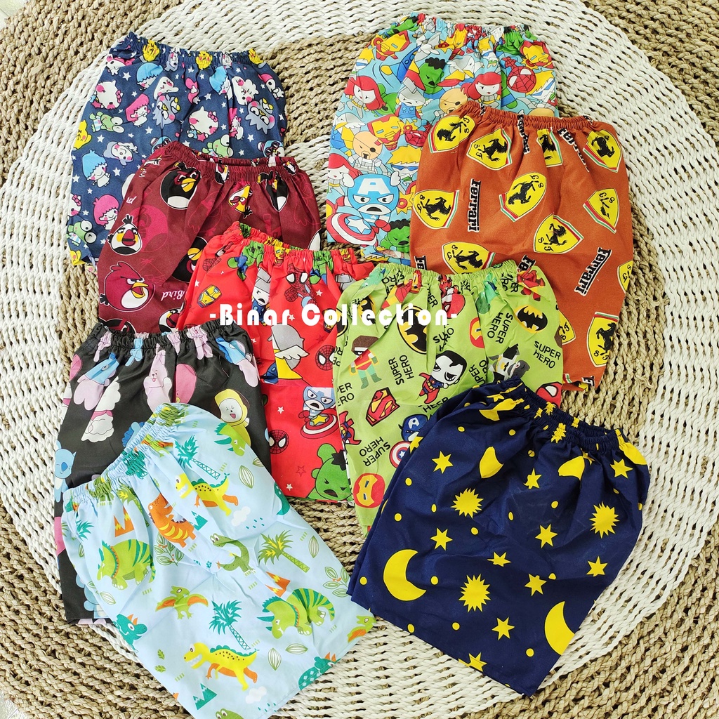 SYD 04- Celana anak pendek anak motif cewek dan cowok 5-8 tahun katun / kolor bawahan tanggung abg perempuan  dan laki laki harian murah lucu adem