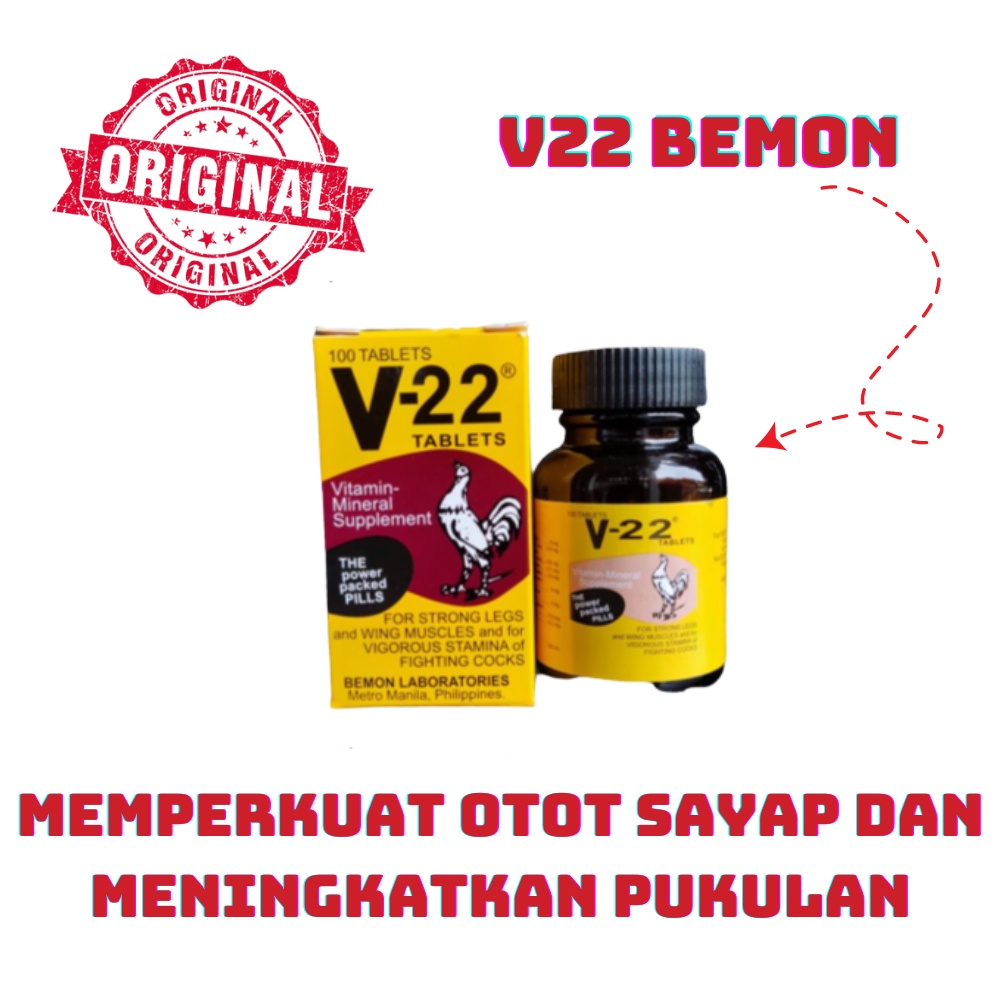 V22 BEMON (ayam putih) - multivitamin penambah tenaga dan otot sayap