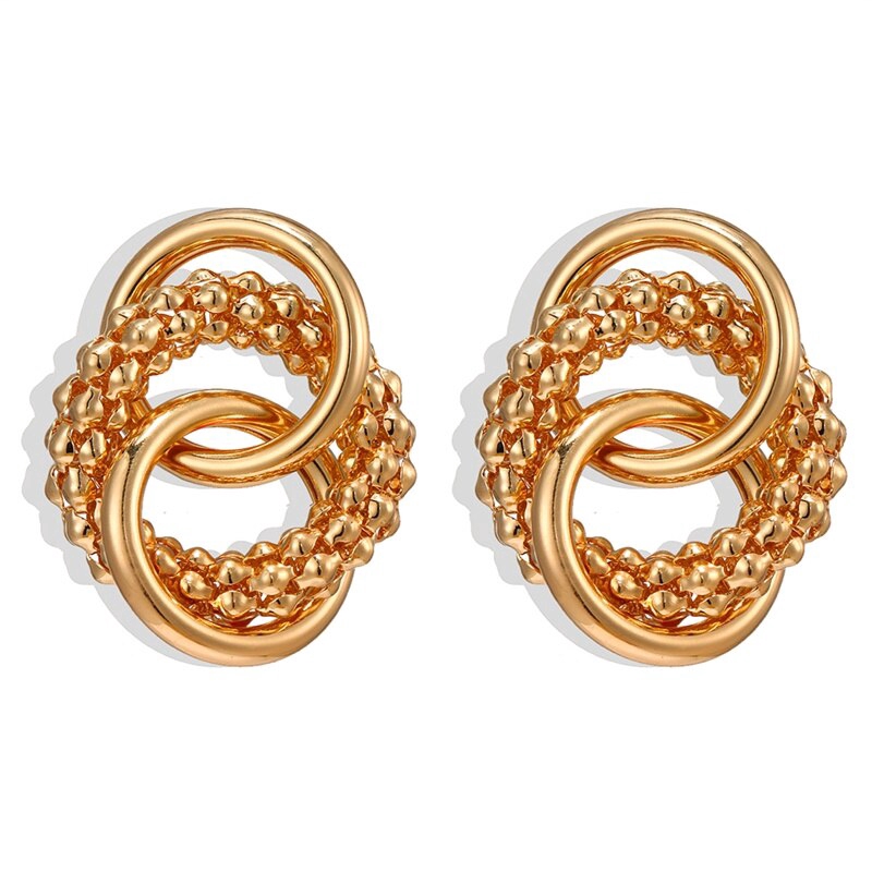 New Fashion Statement Earrings Vintage Geometric Matte Gold Earrings For Women Jewelry