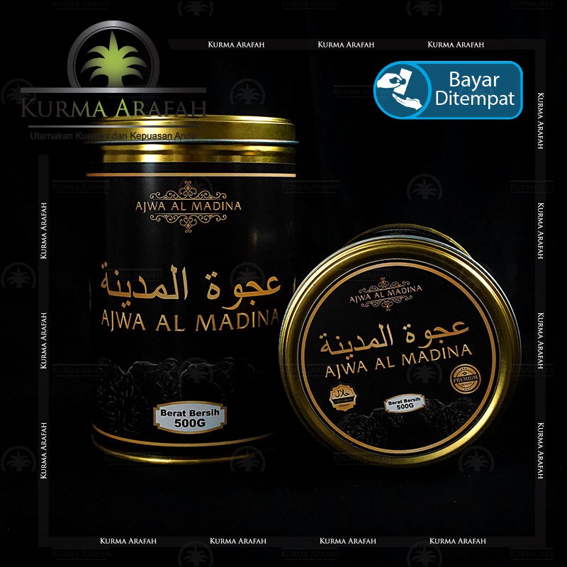 Kurma Ajwa Kaleng 1kg Ajwa Al Madina Ajwa Nabi Kemasan Premium