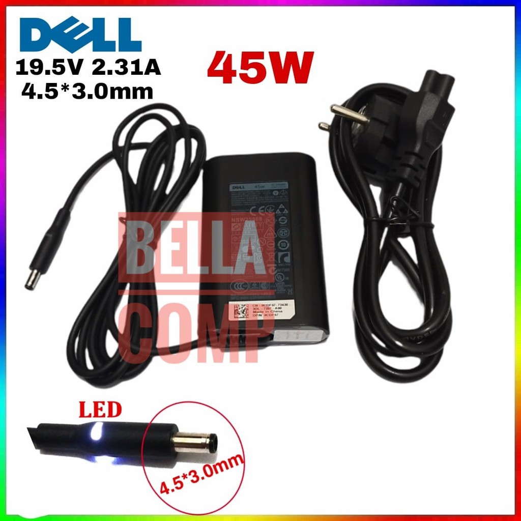 ADAPTOR CHARGER LAPTOP DELL Inspiron P25T P58F P51F P28E P69G P57G P66F P75F P47F DELL 19.5V 2.31A 4.5*3.0MM 45W