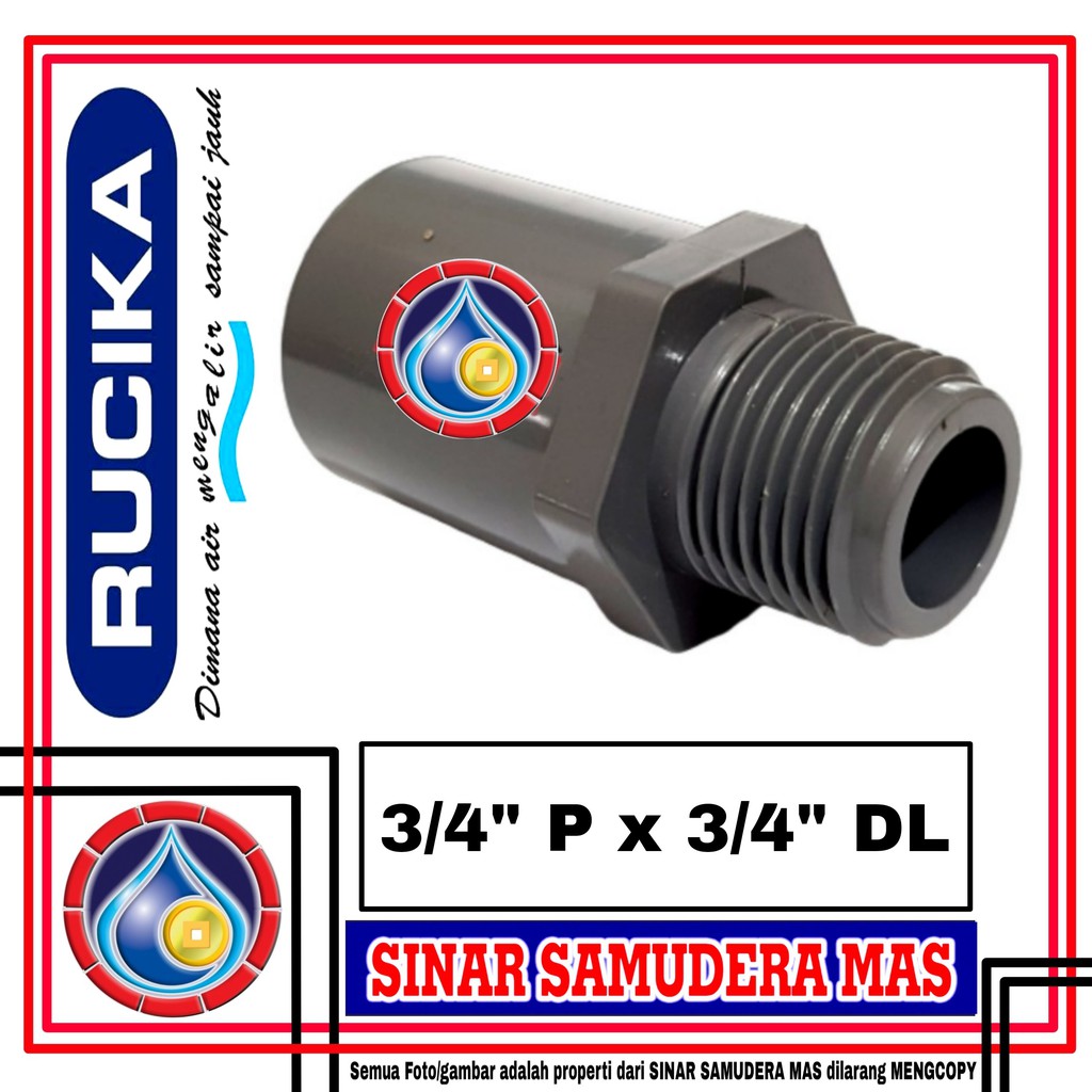 SOCK DRAT LUAR 3/4 in x 3/4 in Rucika - SOCK PVC - SOCK PIPA - SOK PVC