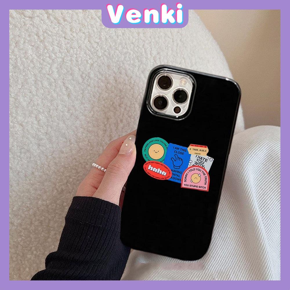 iPhone Case Silicone Soft Case Black Shiny Shockproof Protection Camera Colorful Label Cartoon Cute Compatible For iPhone 11 Pro Max 13 Pro Max 12 Pro Max 7Plus xr XS Max