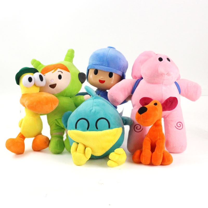 6pcs Mainan Boneka Plush Pocoyo Elly Pato Loula Untuk Anak Perempuan