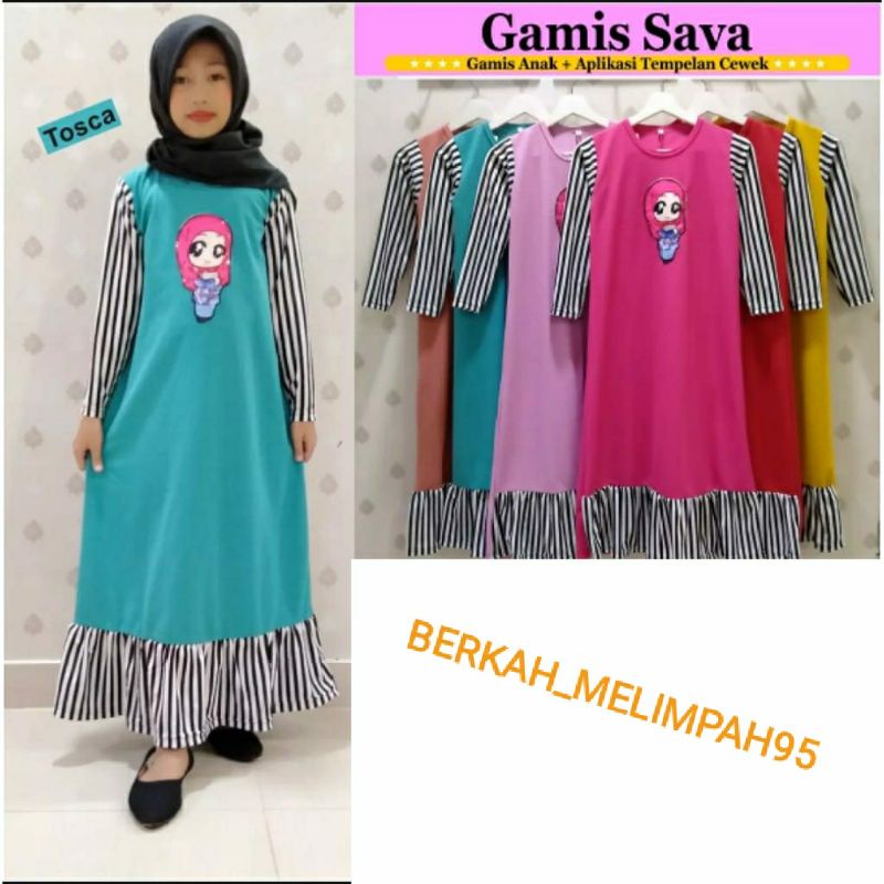 Pakaian Muslim Anak Perempuan / Baju Muslim Anak Cewe Tanggung / Gamis Anak Tanggung