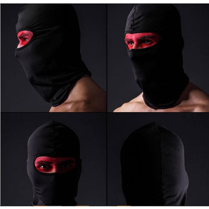 Masker Full Face Spandex Motor Helm Balaclava Ninja Polos Mask Hitam