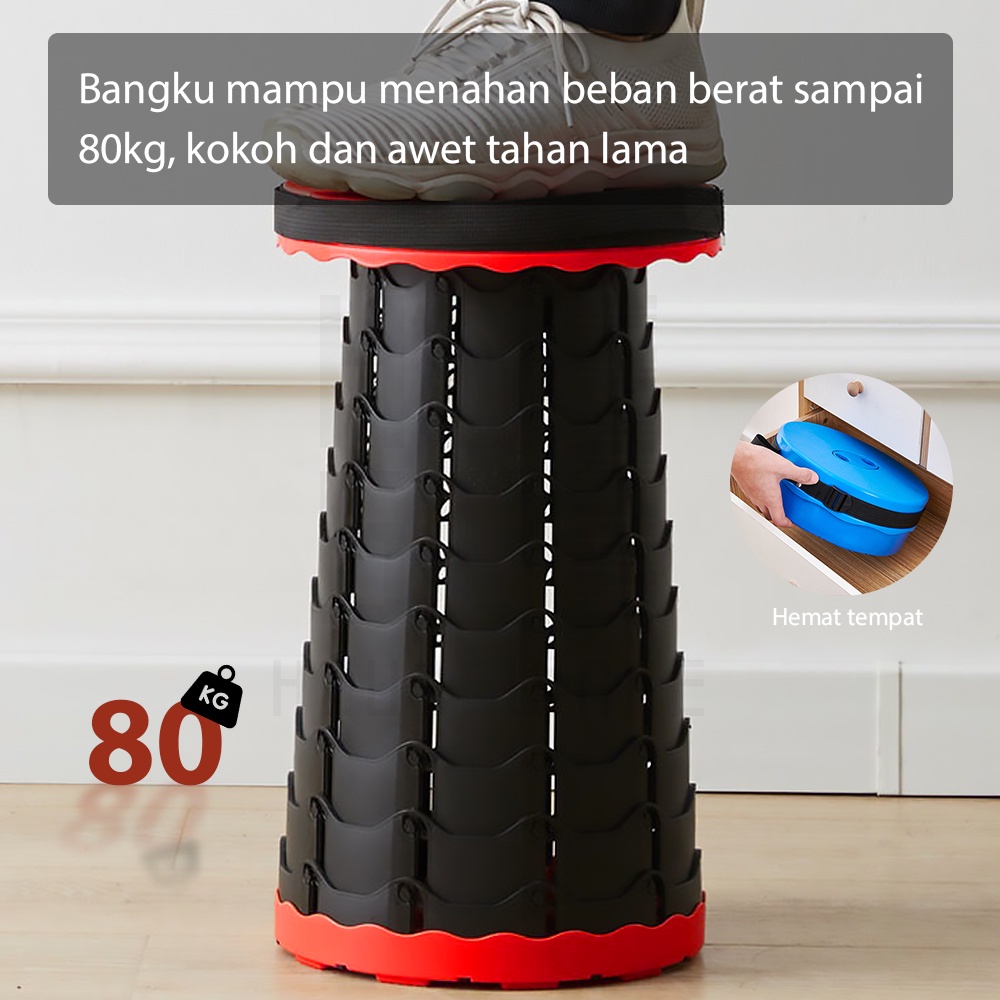 HUGO Bangku Lipat Kursi Lipat Outdoor Camping Kuat Kokoh Tahan Beban Telescopic