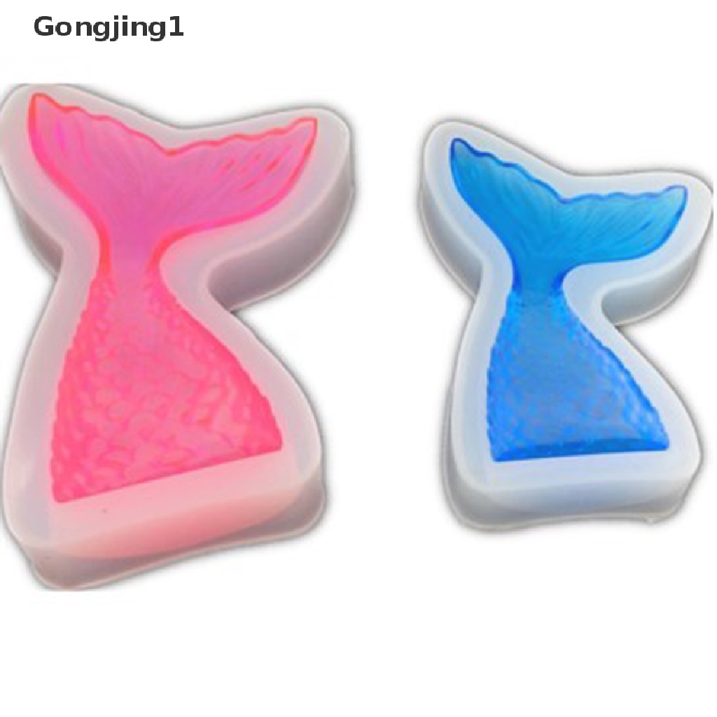 Gongjing1 Cetakan Fondant Bentuk Ekor Mermaid Bahan Silikon Untuk Dekorasi Kue