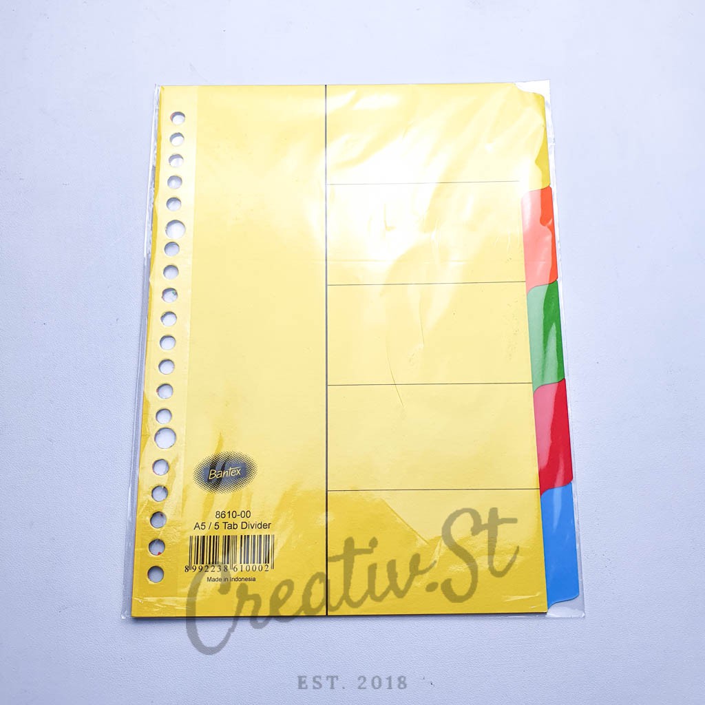 

BANTEX Pembatas Binder Loose Leaf Cardboard Divider A5 B5 8610 8607