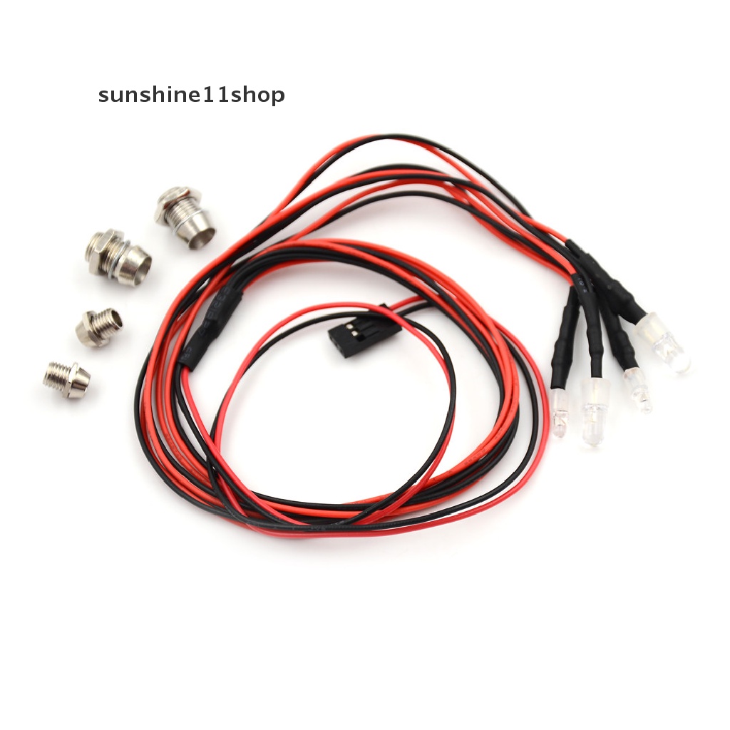 (SHO) 4pcs Lampu Depan LED 5mm &amp; 3mm Untuk Mainan Mobil RC