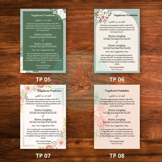 Jual Kartu Tasyakuran Pernikahan Aesthetic & Stiker Tasyakuran