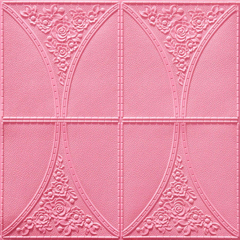 [COD] Wallpaper Stiker Dinding 3D FOAM Timbul High Quality  Bunga Mawar Putih CLASSIC BRICK Best Seller SPEEDS-PINK 70*70CM