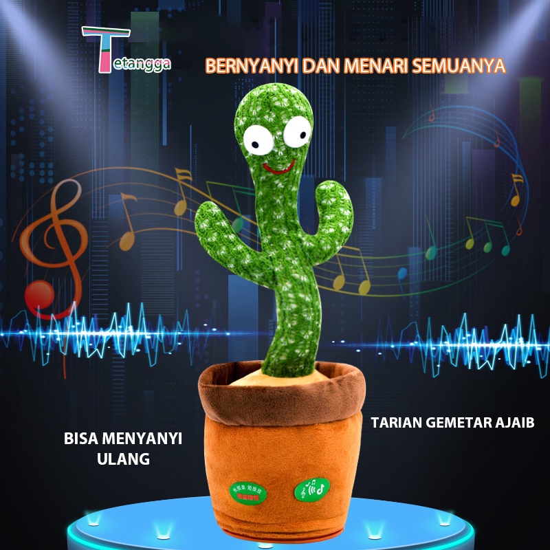 COD Mainan Kaktus Bergoyang dan Bicara Bisa Rekam Suara Boneka Kaktus Goyang Dancing Cactus Toy Talk Talking P15