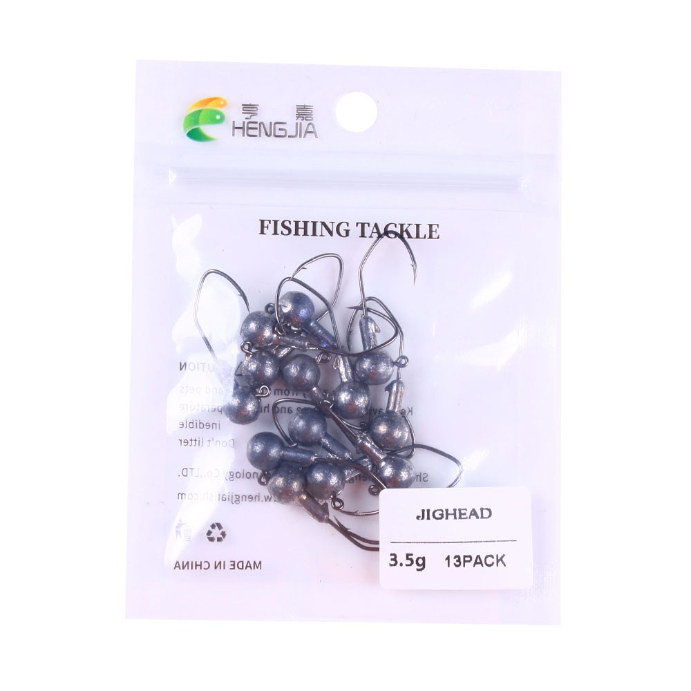 HENGJIA NEW Sea Lead Head Umpan Pancing Fishing Hooks Saltwater Fishhook High Carbon 1.75G 3.5G 5.25G Fishing Hook Pack Jig Hook