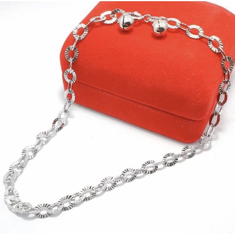 Gelang kaki wanita gelang kaki perak 925 lapis emas putih SGK01