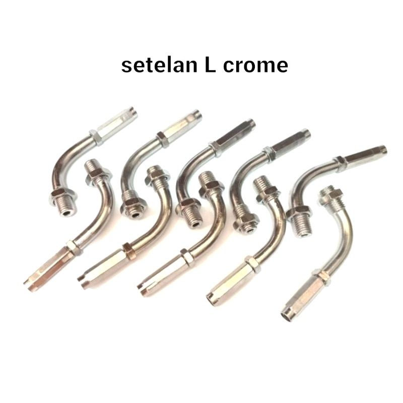 harga satuan Stelan L gas aktif spontan Stenlis Chrome universal harga 1 biji