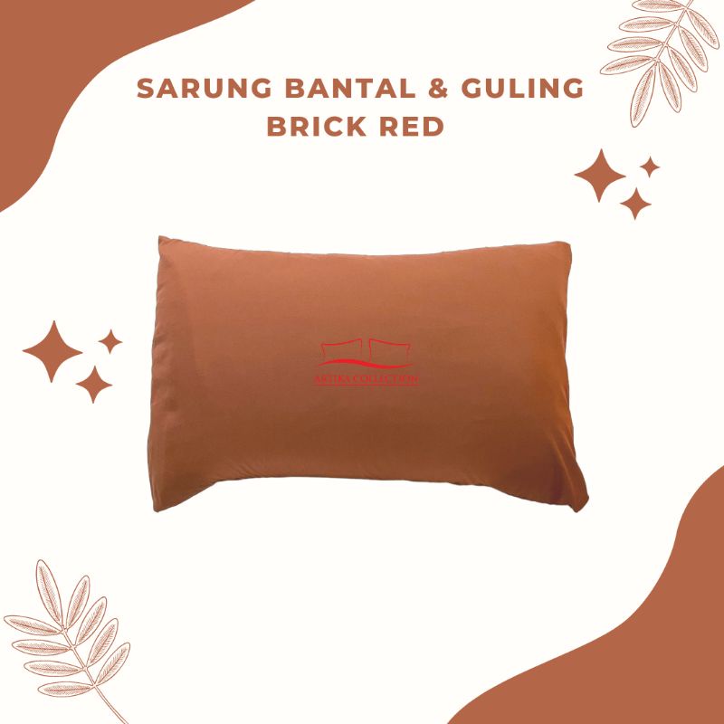 Hanya Tambahan Sarung Bantal Guling Brick Red