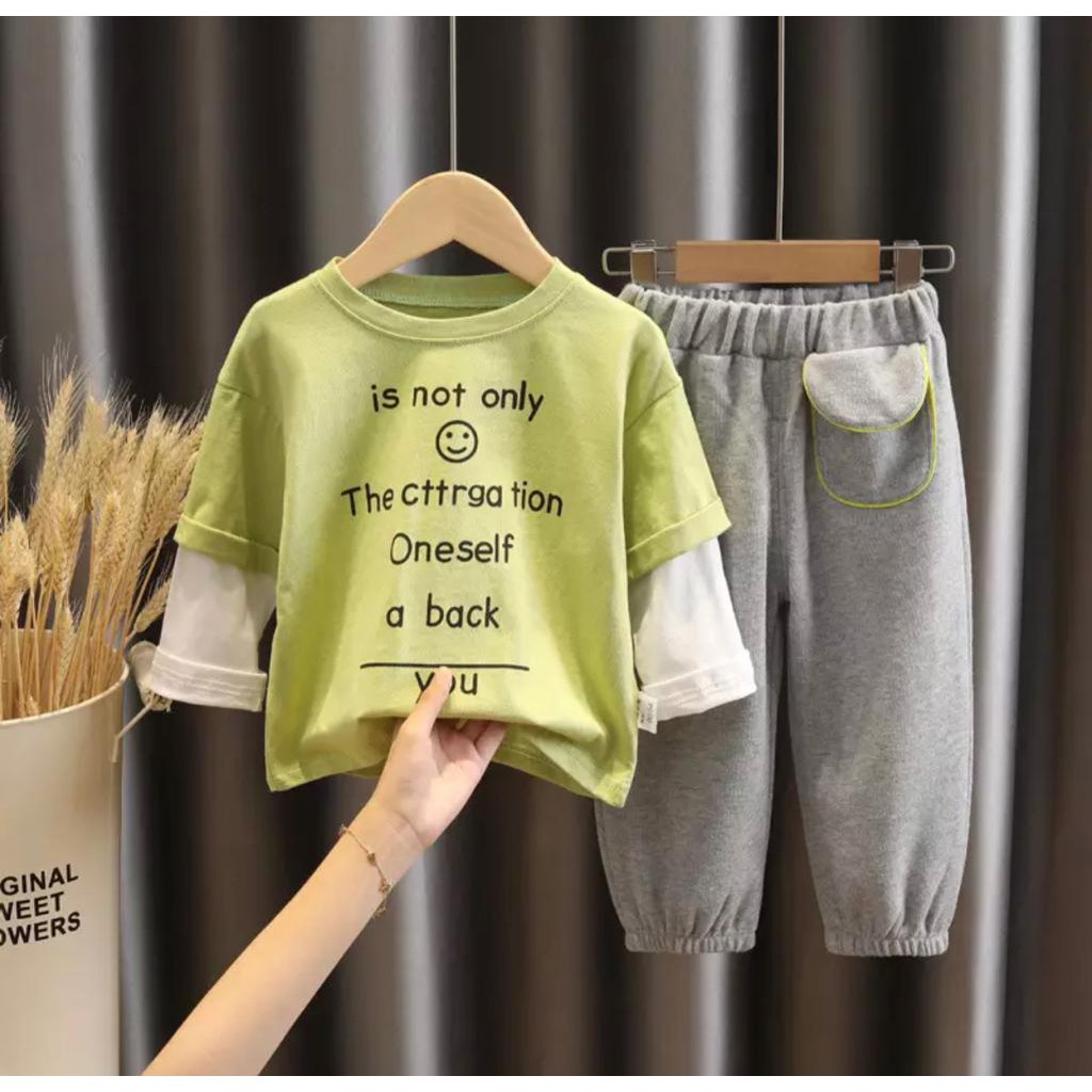 SETELAN BAJU ANAK SETELAN ANAK LAKI LAKI PEREMPUAN 1-5 TAHUN SETELAN IS NOT ONLY SMILE SETELAN ANAK TERBARU BAJU ANAK TERBARU BAJU ANAK LAKI LAKI BAJU ANAK PEREMPUAN BAJU ANAK TERLARIS BEST SELLER SETELAN ANAK ONLY