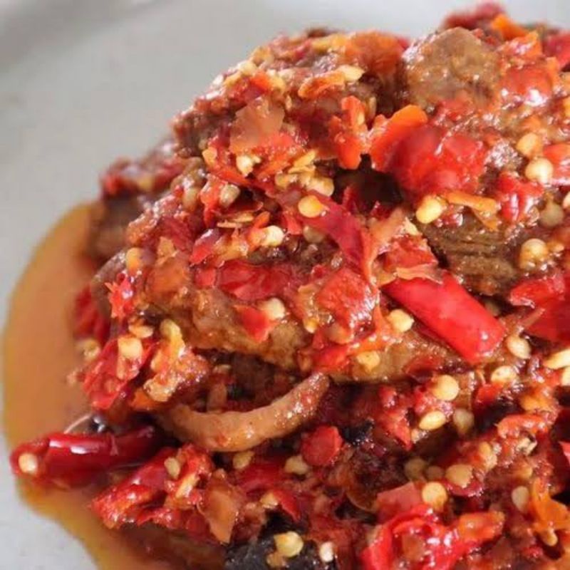 

Daging balado / Dendeng batokok basah