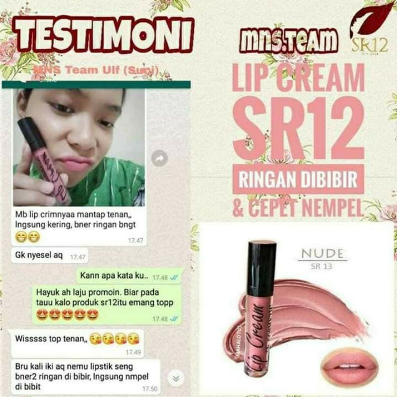 LIP CREAM 13 NUDE SR12 / LIPCREAM BPOM BEBAS PARABEN / MOIST LEMBUT TIDAK KERING DIBIBIR