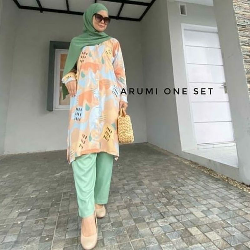 Arumi One Set by Yayuku | Arumi One Set | Setelan Polos | Setelan Motif | Set Arumi by Yayuku | | Se