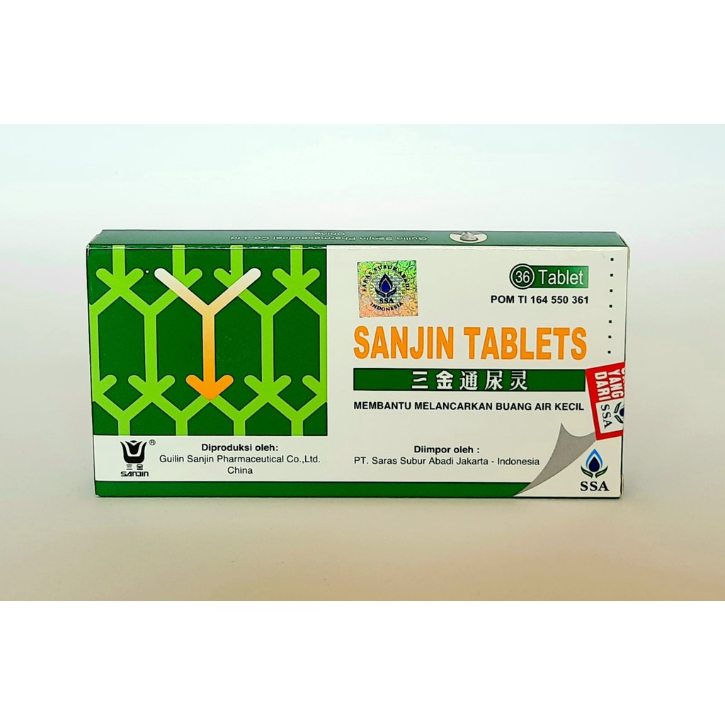 SANJIN TABLETS obat herbal untuk infeksi saluran kencing dan kencing tidak lancar