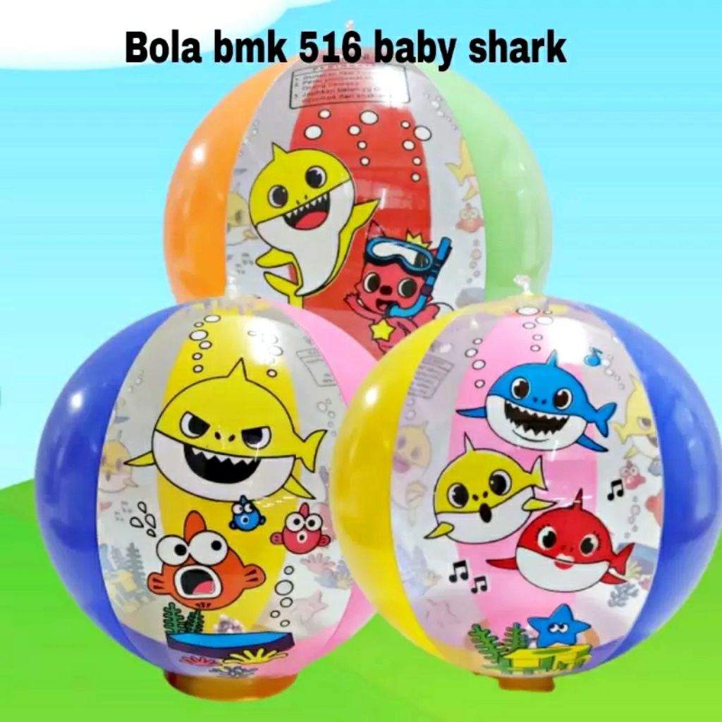 Jual Mainan Bola Tiup BABY SHARK Kerincingan Plastik Lempar Tangkap ...